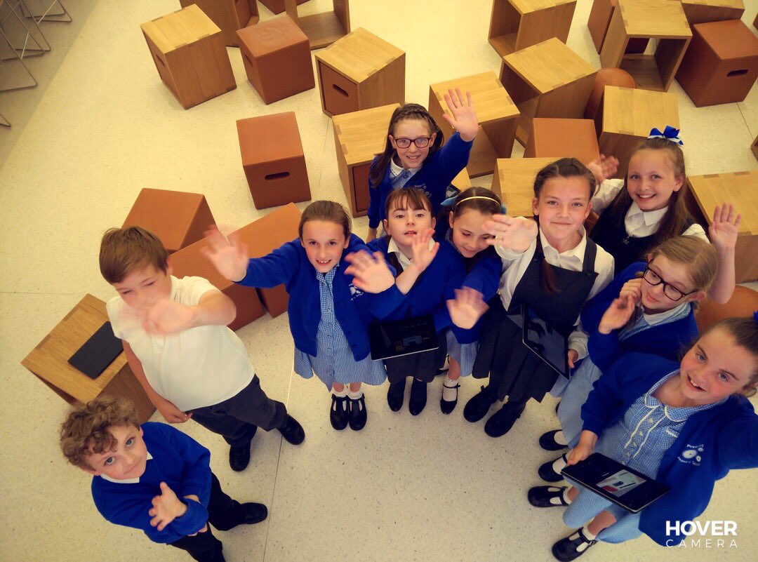 PrescotPrimary's tweet photo. The drone took our photograph! #TodayatApple #AppleLiverpool https://t.co/8RRFfkxV3G