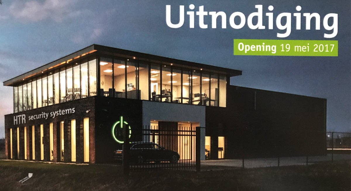 Vanmiddag mag ik het mooie bedrijfspand van HTR security systems openen op Westerhout Zuid. Bel snel als je zijn buurman wil  worden.