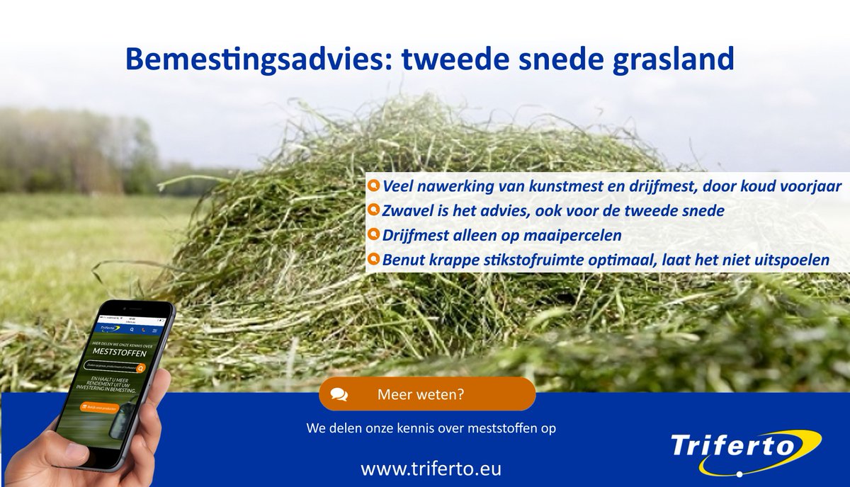 Welke meststof gaat u toedienen aan de tweede snede grasland? Lees het bemestingsadvies en maak dan uw keuze: bit.ly/2qHMXVD