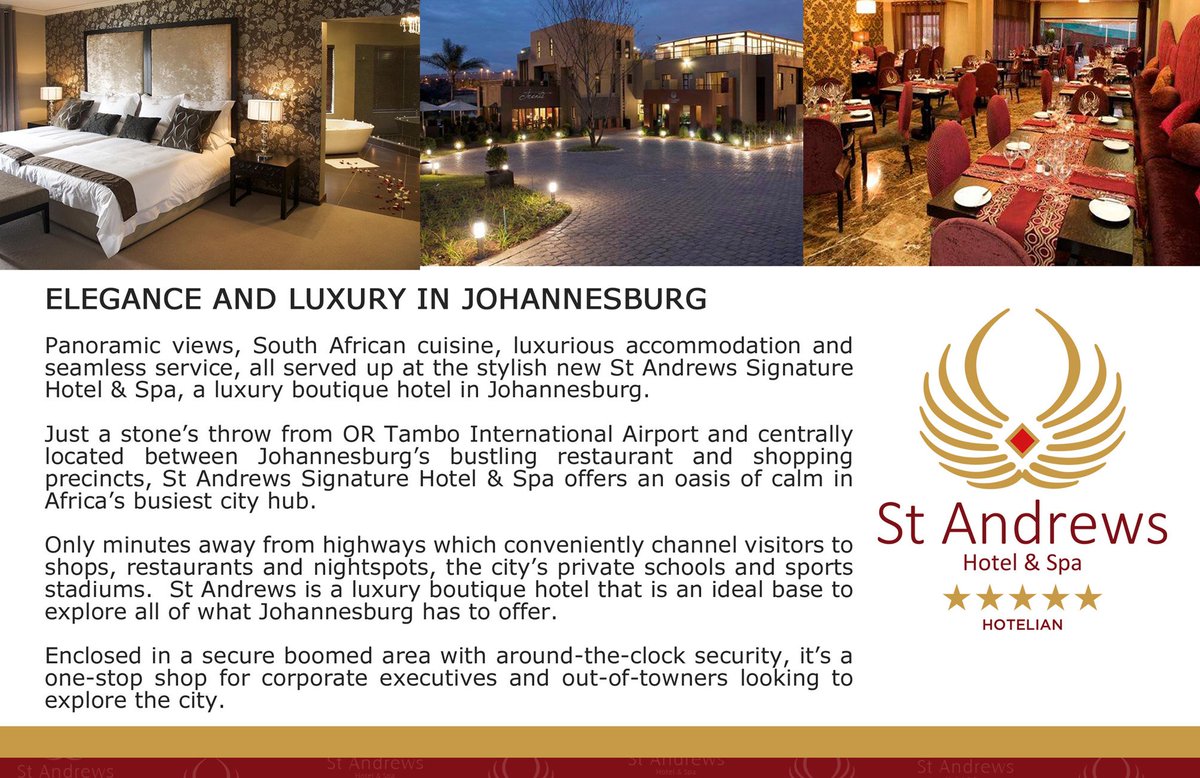 hotelianSA's tweet photo. St Andrews Hotel &amp; Spa - You deserve the best!
https://t.co/4XO1hKi9k6 https://t.co/827p55JTDD