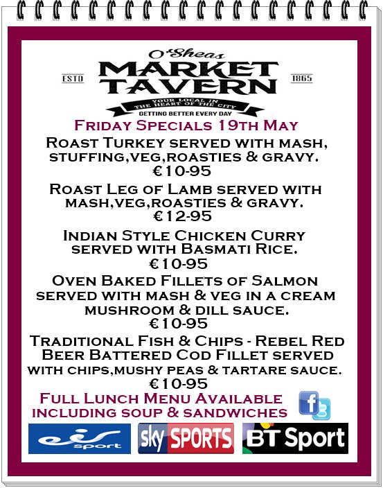 themarkettav's tweet photo. Serving Lunch from 12-30pm to 2-30pm with a full lunch menu available. #lunch #cork #friday https://t.co/vMw4Ei4ldP