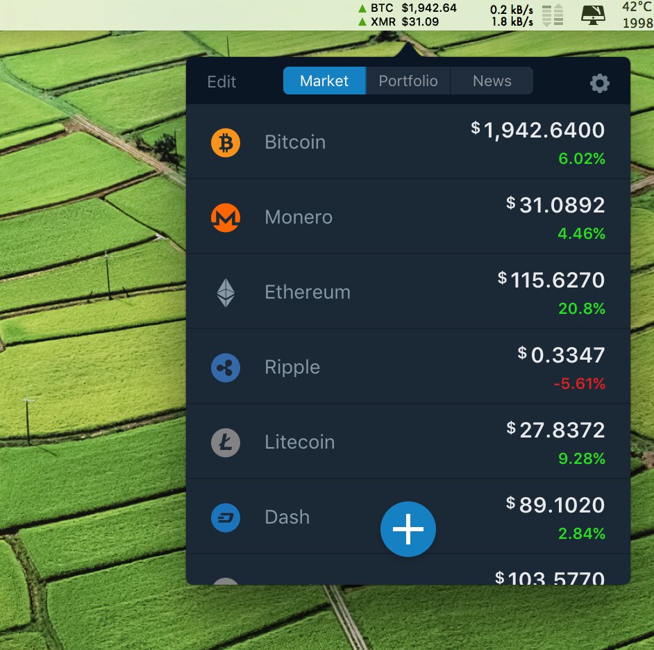Mammon is the best #crypto coin ticker for OS X I've seen so far. Great job <a href="/tolgaergin/">Mazhar Tolga Ergin</a>!

teamfox.co/mammon/ #bitcoin #monero