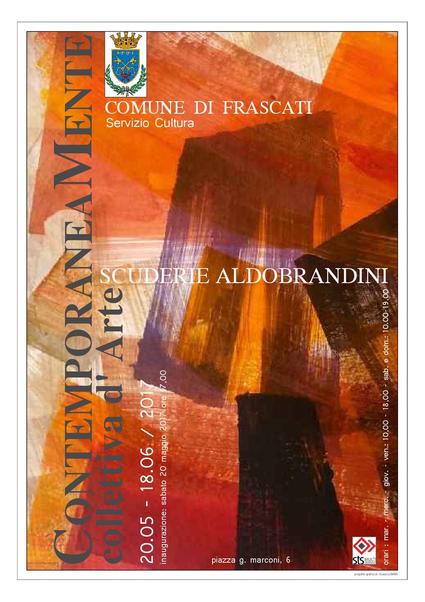 sabato 20 maggio inaugurazione mostra #contemporaneamente presso la sala espositiva  <a href="/MuseoTuscolano/">Museo Tuscolano</a> alle ore 17.00. Vi aspettiamo numerosi!
