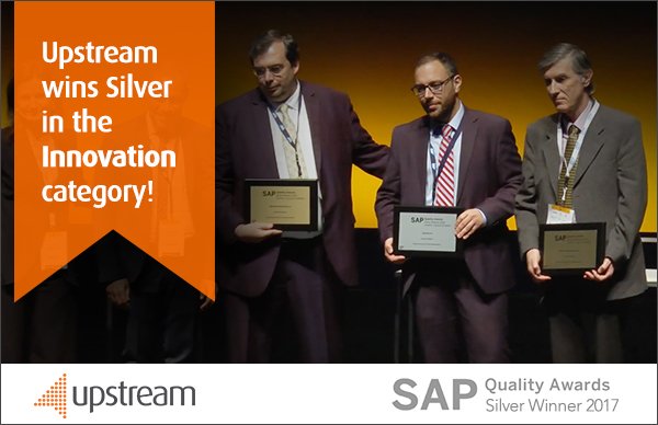 UpstreamGlobal's tweet photo. Honoured to be recognised at the #SAPQualityAwards 2017, receiving Silver in the Innovation Category! #SAPForum @SAPHellasCyprus https://t.co/pyj7XFluF4
