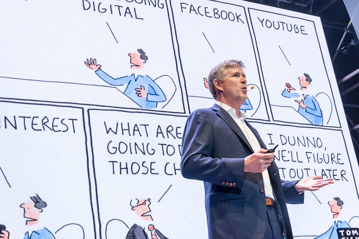 emplifi_io's tweet photo. "Everything I know about marketing, I learned from cartoons." @marketoonist #EngagePrague https://t.co/ObweIUx1Cq