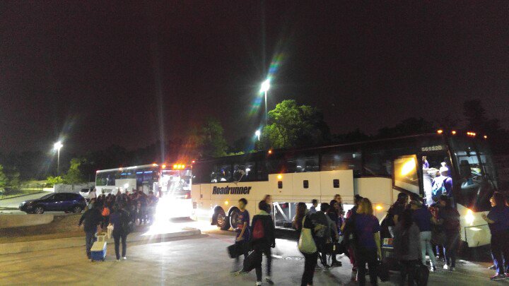 Loading up and headed for Houston. Lopez band, orchestra and choir before 5 a.m.!