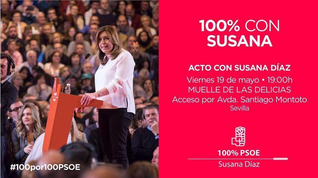 ALCORCONxSUSANA's tweet photo. 🔴 Hoy a las 19h, acto de @susanadiaz en #Sevilla. Podrás seguirlo por Facebook Live de #100por100PSOE

SOMOS 💯❌💯 @PSOE 

#VotaSusana https://t.co/mVqzqONIN2
