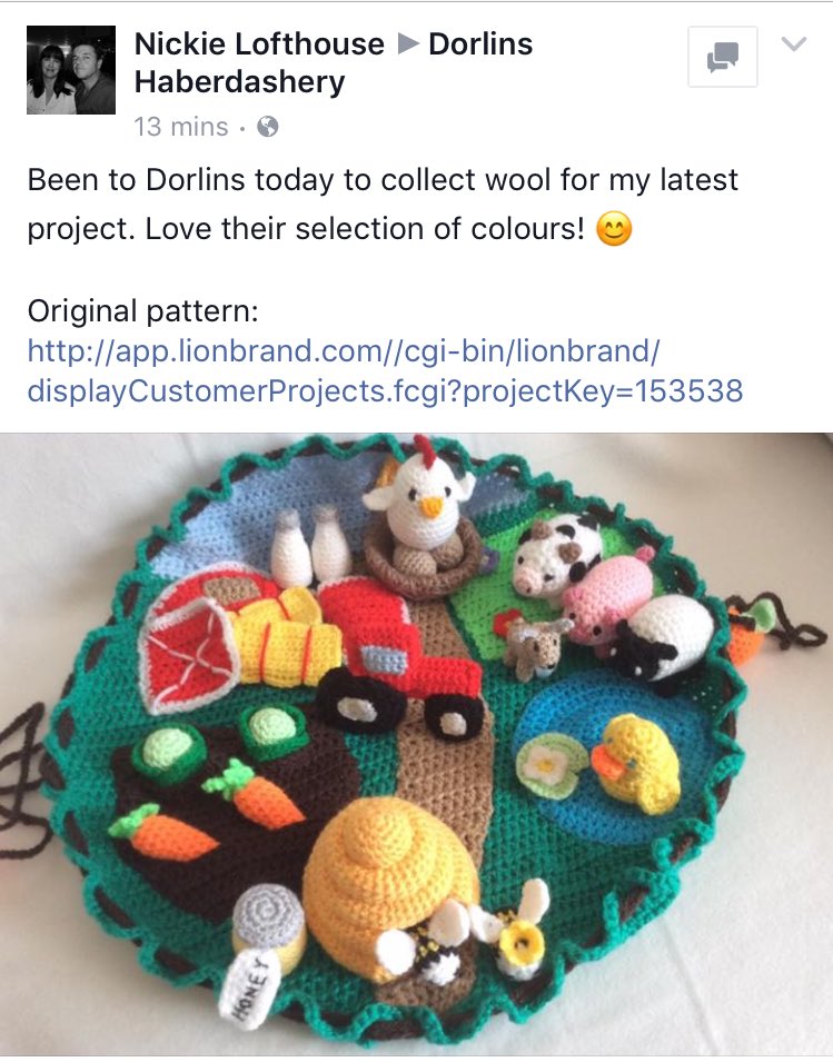 dorlinswool's tweet photo. How cute! ๐ #crochet #crochetfarm #dorlins #haberdashery #stylecraft https://t.co/RhzR660nYz