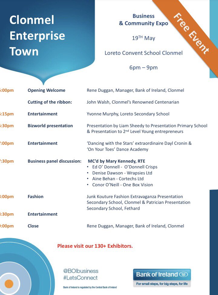 PatCarroll_1's tweet photo. Looking forward to National Enterprise Town in Clonmel this evening #LetsConnectBOI #BOIenterpriseweek https://t.co/OdpnGEgmCN