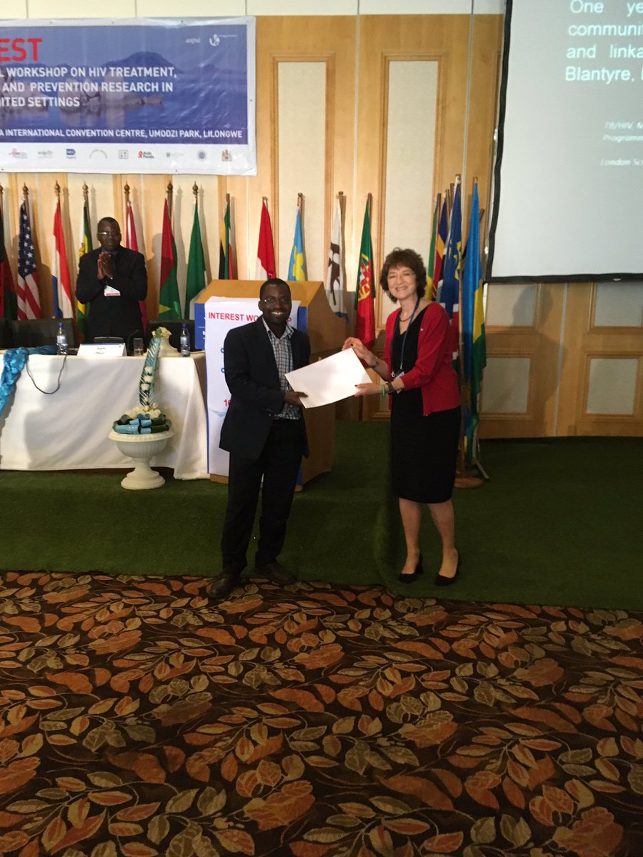 INTERESTconf's tweet photo. Congratulations to Augustine Choko - the 2nd Joep Lange Award winner of #INTEREST2017 #Malawi #NextGeneration #Researcher #Science #Congrats https://t.co/o8iEJKPLvX