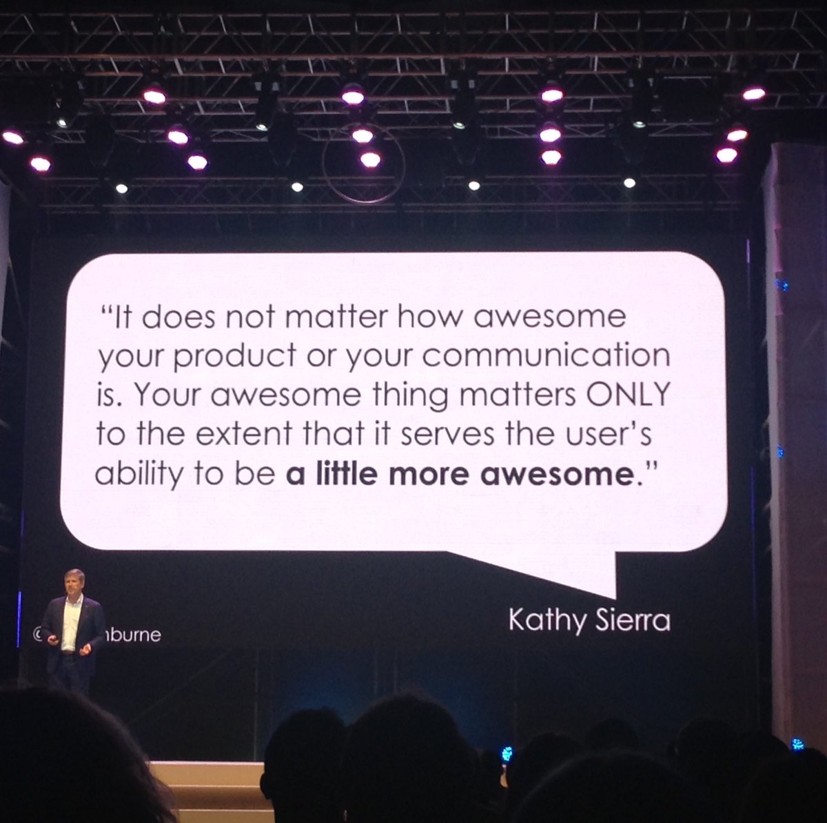 "As a brand, help your consumers be awesome." #marketingatitsbest with <a href="/marketoonist/">Tom Fishburne</a> at #EngagePrague. Truely enjoyed this session! Thx