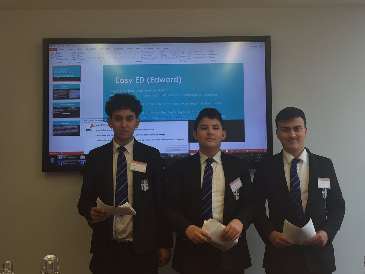 AAhmad75's tweet photo. Team 5 are on for the Dragon's Den presentation from the students at @StAugustinesCE for @PwCLondon #OFOD @pwcfoundationuk https://t.co/lUxUy14KQk