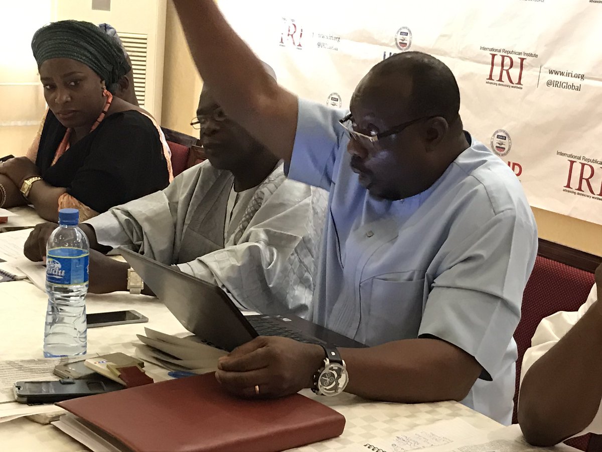 HHassan812's tweet photo. .@IPAC_Nigeria members critic @NGRSenate amendment towards electoral reforms &amp; effective pol.parties 2019 engagement supported by @IRIglobal https://t.co/mVSAsxuXFg