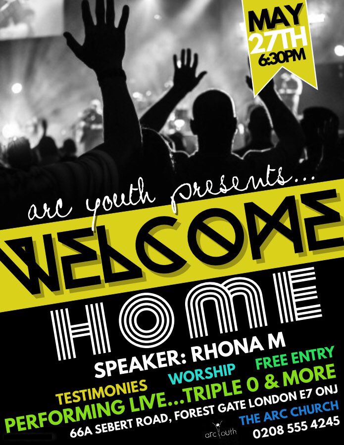 ARCForestGate's tweet photo. Join us on Saturday 27 May for #WelcomeHome | Live performances from @TripleOmusic &amp; @gbemi_ikumelo | Word by @Rhona_Lion 🔥 https://t.co/vzb0vXBBk4
