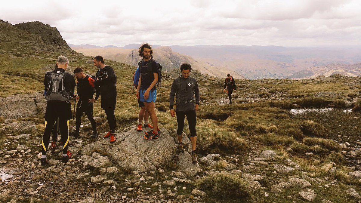 WAKTUCHALLENGE's tweet photo. #Big70 Team @HousingUnits are at the foot of Bowfell, conditions still good, #KeepSmiling lads all for a great cause @Kidscan_UK 💪🏻 https://t.co/7m3M66hWTR