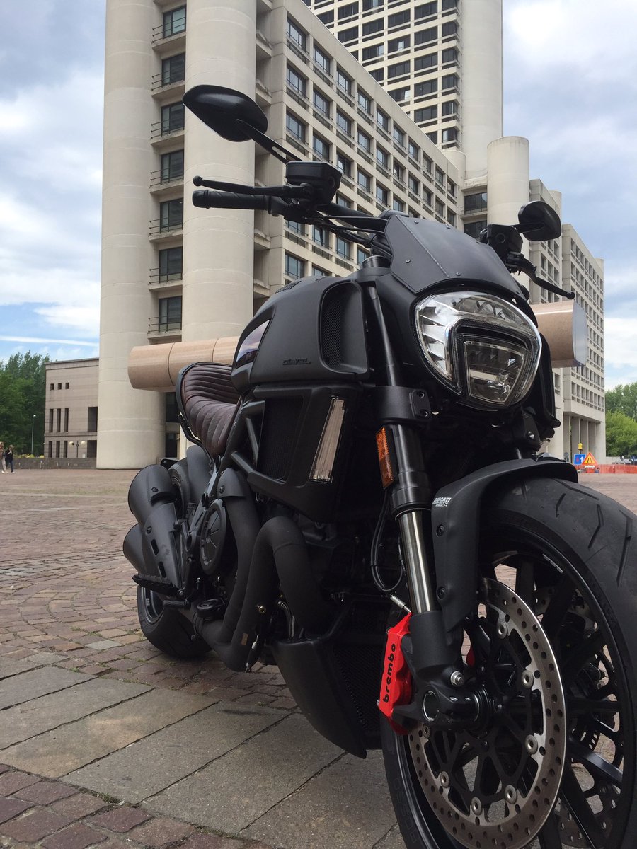 CW1Canet's tweet photo. Getting my Mad Max on as the only journalist to ride @DucatiUSA #ducatidiaveldiesel limited edition. Post apocalyptic theme on display. https://t.co/6tEYP8ntZy