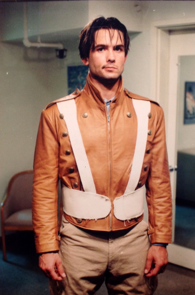 RocketeerMinute's tweet photo. Another great BTS photo from Jim Logiudice: The Rocketeer @WOCampbell getting fitted for a rocket harness! https://t.co/GRn2wAlrLr