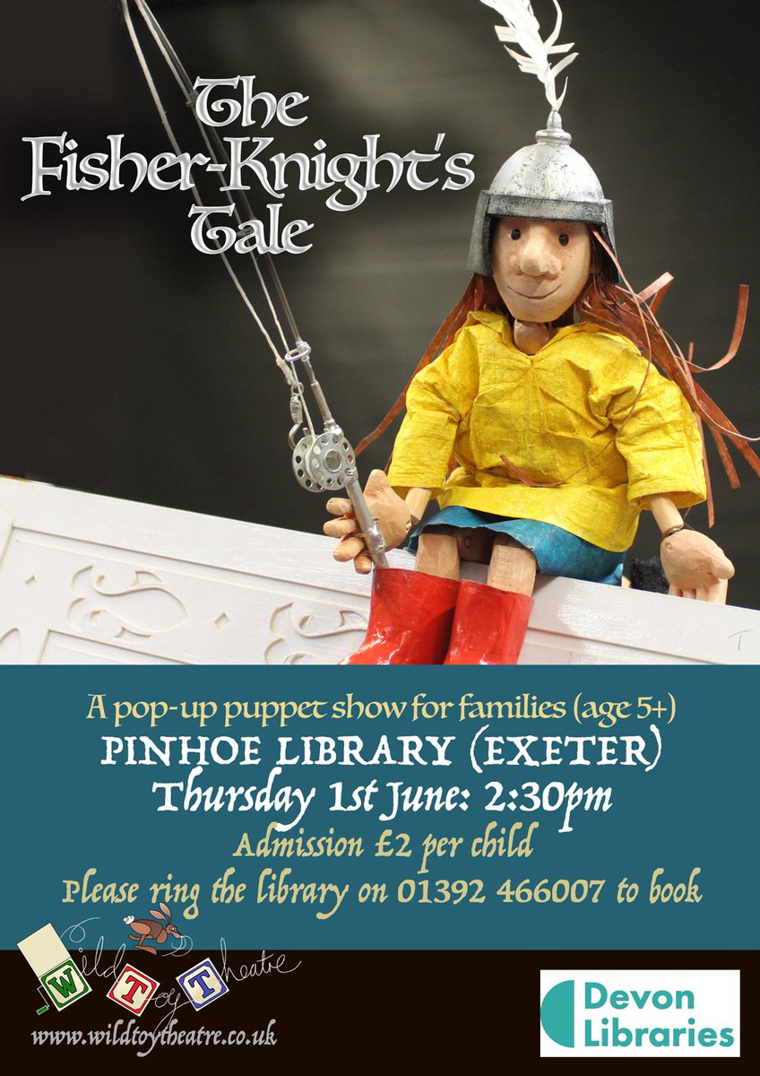 PinhoeLibrary's tweet image. Coming to Pinhoe Library on Thursday 1st June a mesmerising and original puppet performance from Wild Toy Theatre. Book now. 01392 466007.