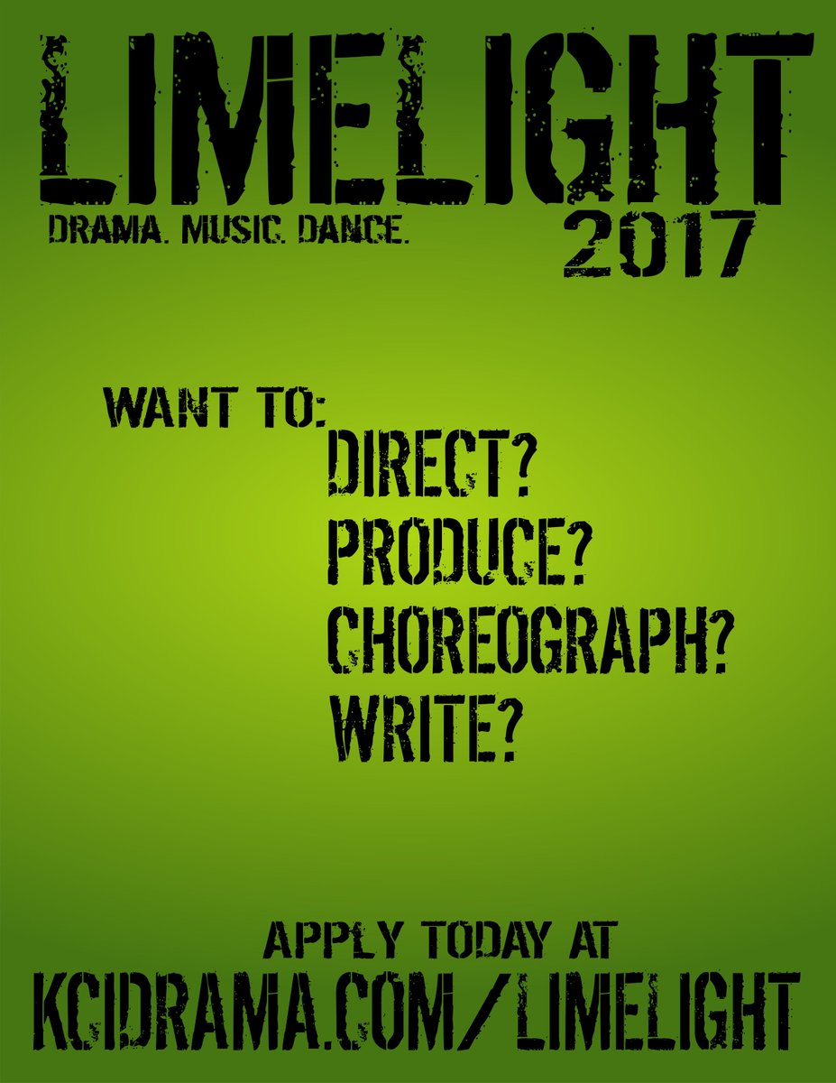 kcidrama's tweet photo. Applied for the Limelight 2017 Production or Writing Teams yet? Applications close on Sunday, May 28th at midnight! #LeadTheLimelight https://t.co/hgJYCRYKnN