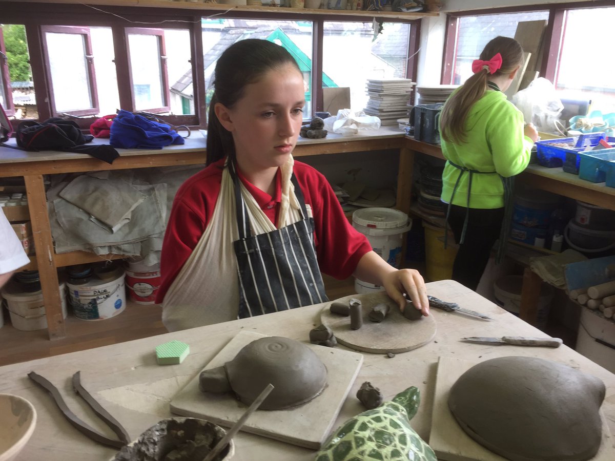 ennisns's tweet photo. For #outofclassroom day, the Reading Class went to Ballymorris pottery - first time in a real workshop. Time to get hands dirty! #EnnisNS https://t.co/wtozSbupBr