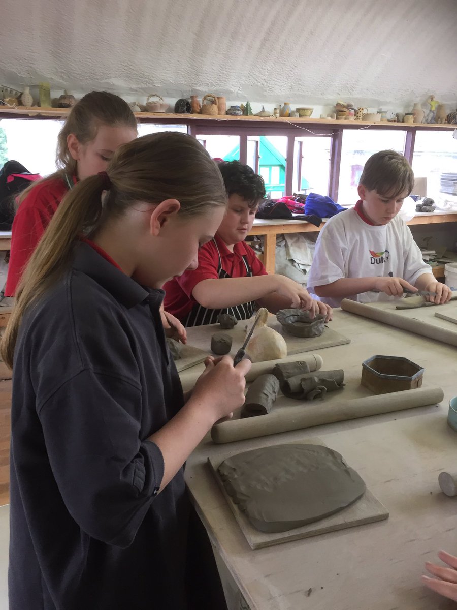 ennisns's tweet photo. For #outofclassroom day, the Reading Class went to Ballymorris pottery - first time in a real workshop. Time to get hands dirty! #EnnisNS https://t.co/wtozSbupBr