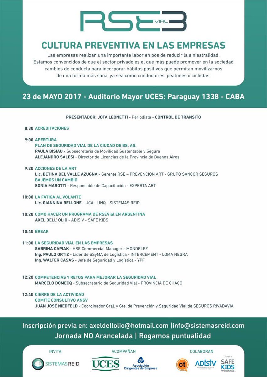 mamaseguras's tweet photo. #RSEvial3 4) CÓMO HACER UN PROGRAMA DE RSEVial EN ARGENTINA con @Axeldellolio titular de #ADISIV #SAFEKIDS @mamasegura #RSE #seguridadvial https://t.co/kpZyuwS7o6