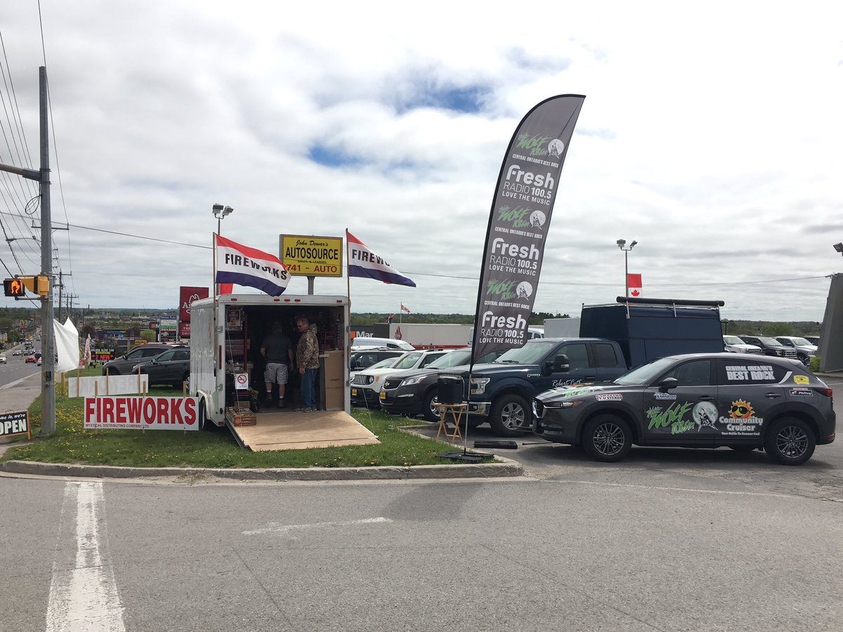FIREWORKS! Join 100.5 Fresh Radio at the Kinsmen Club of Peterborough Fireworks Sale at John Dewars Autosource! #spinandwin <a href="/PtboKinsmen/">Peterborough Kinsmen</a>