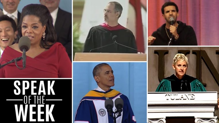 SpeakOfTheWeek's tweet photo. For delivering words that continue to inspire, we picked five excellent convocation speeches as our @SpeakOfTheWeek: https://t.co/Aypf7o1FSm https://t.co/KvfEUbyMBe
