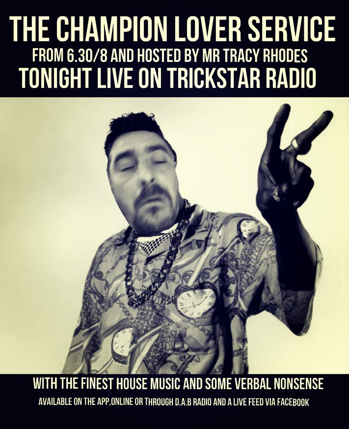 Live from 6.30 tonight and broadcast from the mighty <a href="/trickstarradio/">Trickstar Radio</a> #house #radio #tracyrhodes #mix #trickstar