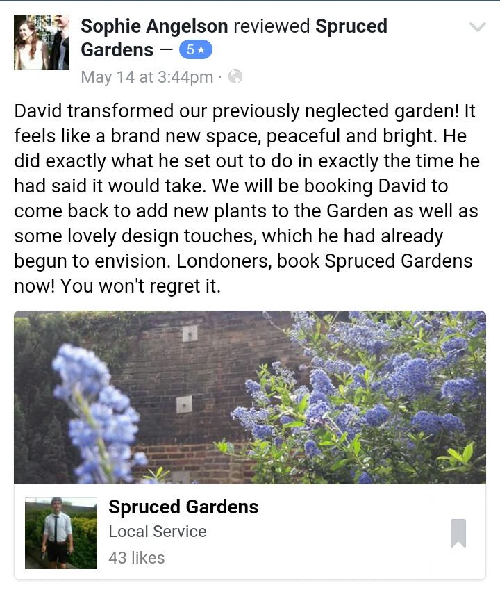 sprucedgardens's tweet photo. Lovely feedback on our Facebook page! Find more testimonials at https://t.co/fnQwzsZEsS #Spruceupyourlife #gardening #GoTeam https://t.co/Jj5tJvQXx9