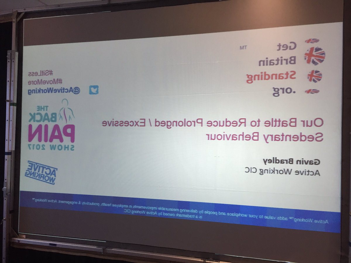 "Our whole approach to SITTING is back to front" Gavin Bradley @BackPain2017 <a href="/BackCare/">Sam Simpson</a> #SitLess #MoveMore