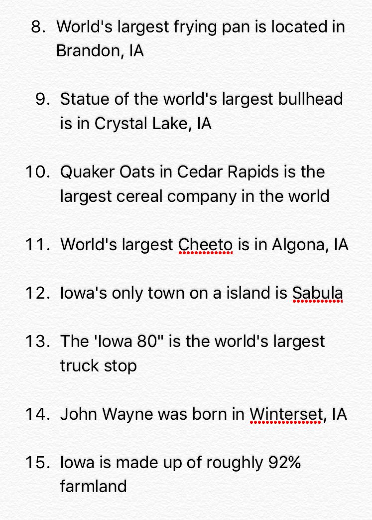 IowaChill's tweet photo. 20 random facts about Iowa https://t.co/AhE2O3NmcX