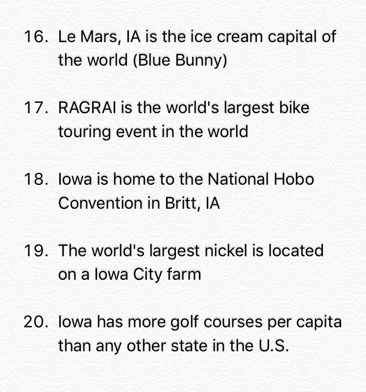 IowaChill's tweet photo. 20 random facts about Iowa https://t.co/AhE2O3NmcX