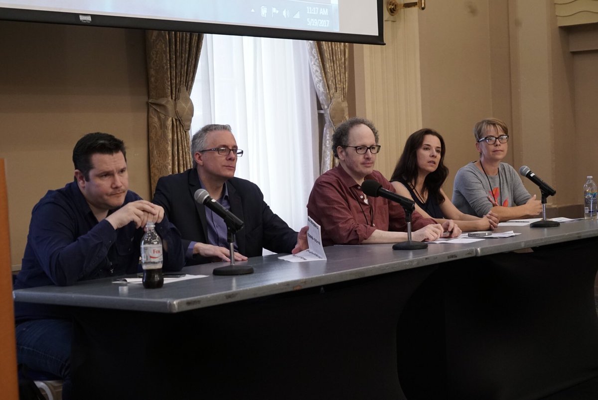 CarpioPictures's tweet photo. Ashley Edward Miller, Chris Lockhart, Jim Mercurio, Laura Harkcom, and Jill  Blotevogel, at @3RSConf! #writers #screenwriters #writing #film https://t.co/48PlxAVEpH