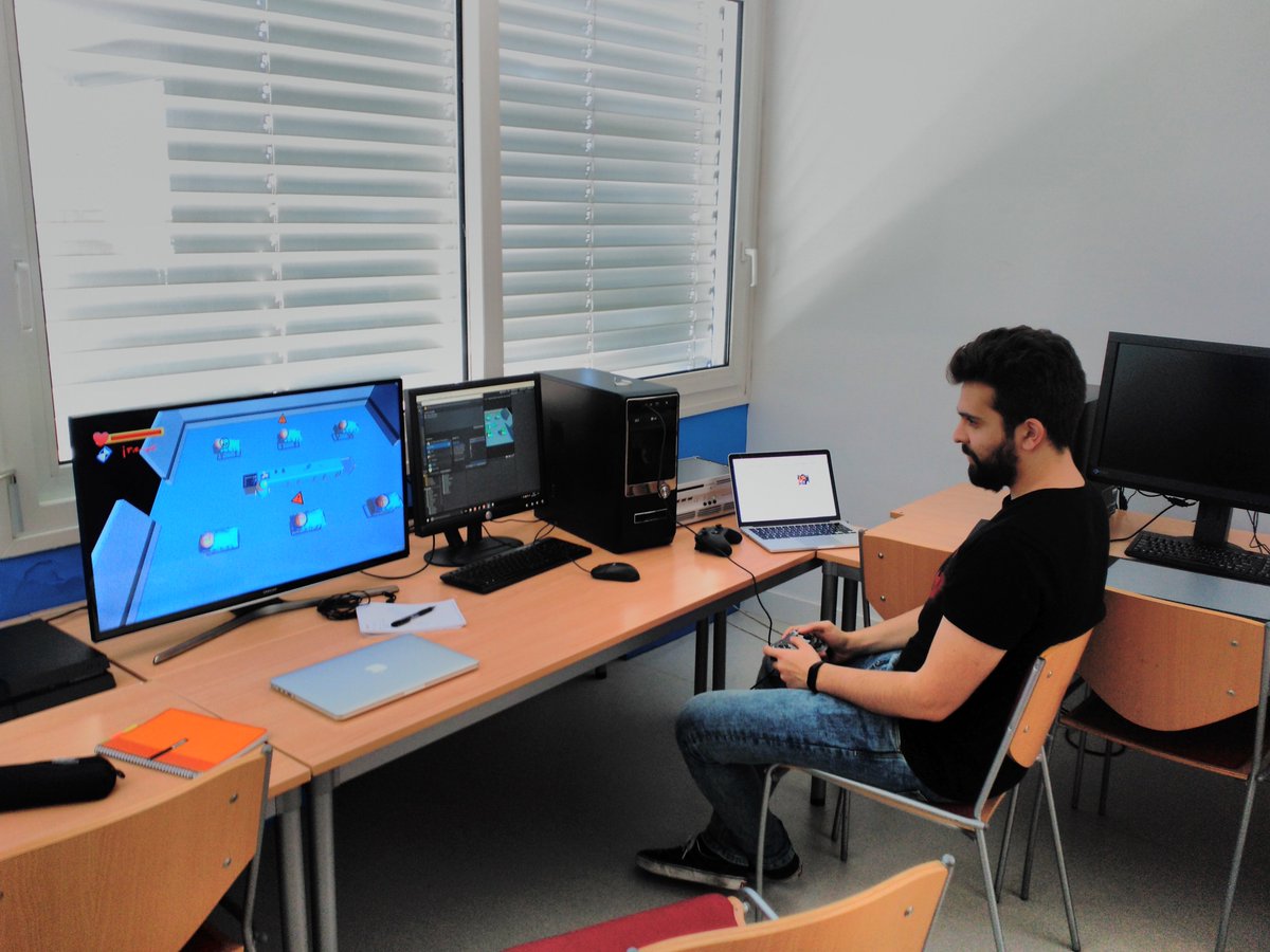 unknown_outcome's tweet photo. Here we are yesterday making the first tests with the PlayStation Dev Kit. #indiedev #gamedev #playstationfirst https://t.co/MASMQ2BiMX