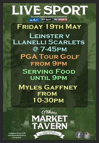 themarkettav's tweet photo. #livesports #friday #cork https://t.co/IVxGHkpWny