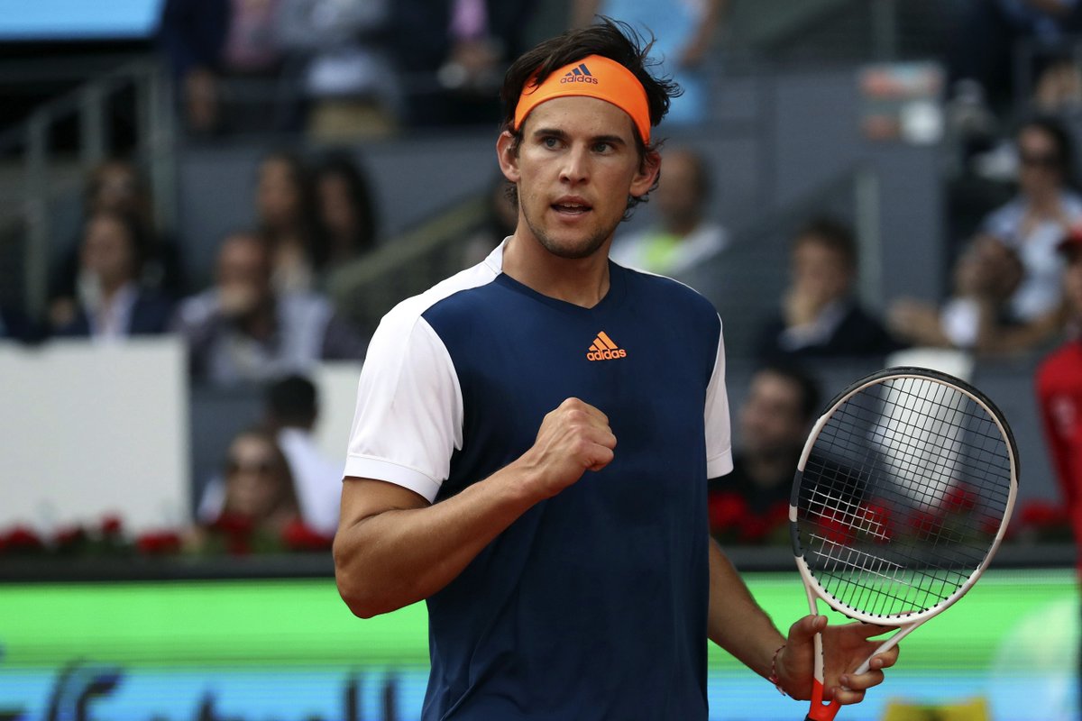 WeAreTennis's tweet photo. HUGE win for Dominic #Thiem! Beats Rafael #Nadal 6-4 6-3 after two losses in final to reach #Rome semi-finals! #IBI17 https://t.co/p5oJ3uyUCO