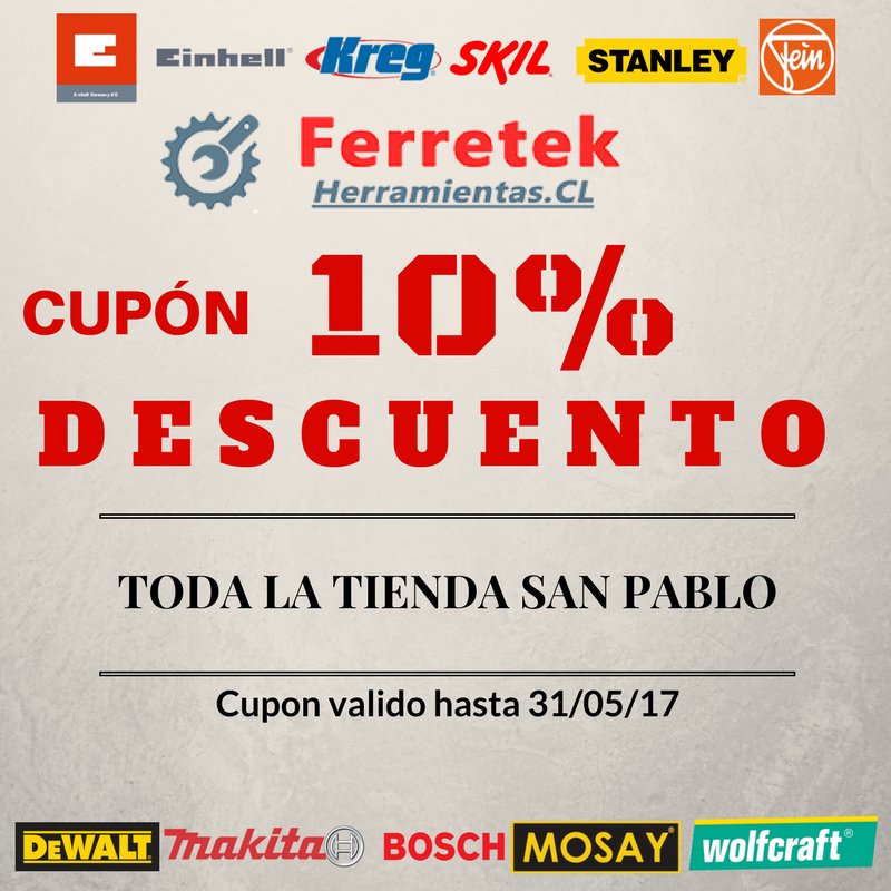 FerretekChile's tweet photo. Oferta valida presentando este cupon impreso en nuestra tienda ubicada en Av san Pablo 9900 Pudahuel. https://t.co/MTY5FTUmqL