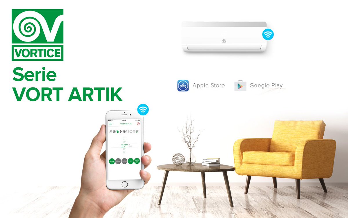 VorticeCompany's tweet photo. Nuovi VORT ARTIK, climatizzatori con possibilità di controllo remoto anche quando sei fuori casa tramite smartphone  https://t.co/TcUretwKdk https://t.co/POdhZEnyOF