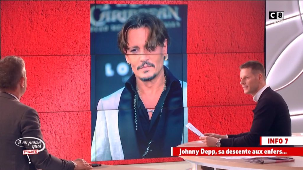 IEPQM__'s tweet photo. On passe à l'info 7, êtes-vous choqués par la descente aux enfers de Johnny Depp? 👉 @Mdelormeau #IlenpensequoiMatthieu https://t.co/kGbHL5bnl3