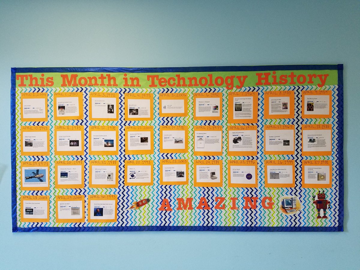 JessTrevino21's tweet photo. It's always important to teach technology history. April's bulletin board did just that!
@nekiactbecerra #AISDtech #techhistory https://t.co/D77wJ9HeHm