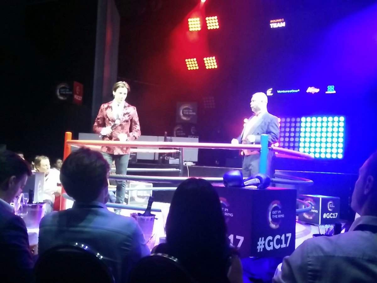 GITRGlobal's tweet photo. Ringmaster @kaldw and Get in the Ring founder @HendrikHalbe start the Awardshow by explaining the rules, do you know them? @MillianSG #GC17 https://t.co/JUSu68dDqN