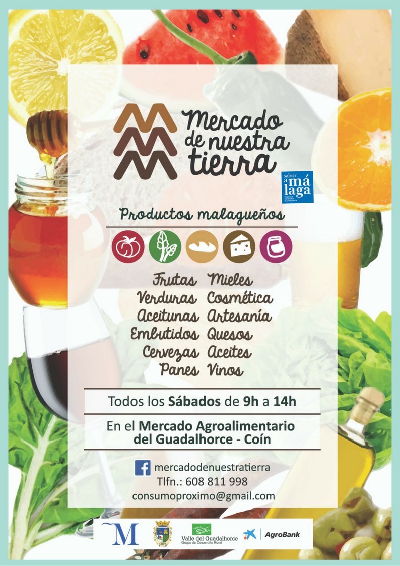 Redagua_'s tweet photo. Mañana, Mercado de Nuestra Tierra #saboramalaga desde las 9 h. a las 14 h @CoinFusion @AytoCoin @pacoolearum https://t.co/KXYqOesflC