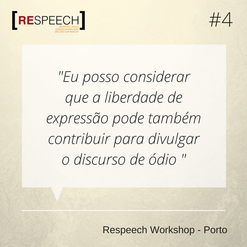 respeechproject's tweet photo. [REfletir] os grandes momentos e frases que recolhemos durante o nosso Respeech Workshop em Porto
#Respeech
#Peer2Peer https://t.co/Pvo4V24zhZ
