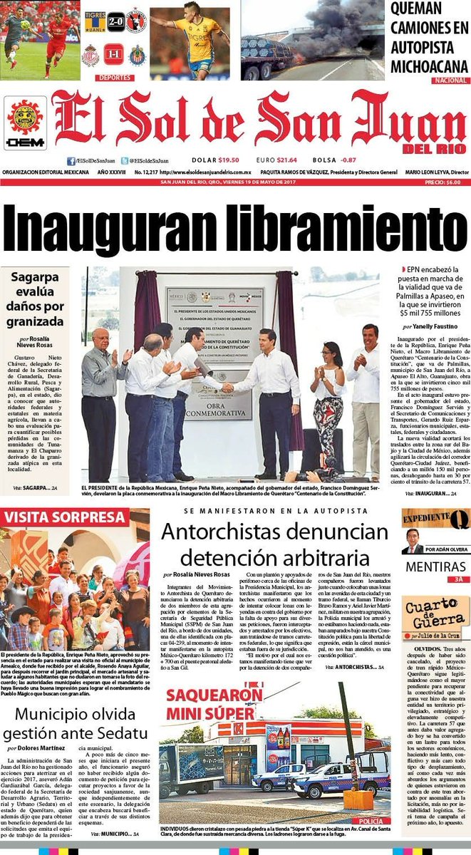 #FelizDía San Juan del Río
Te invitamos a visitar nuestro sitio y mantenerte informado 🖥  😎 elsoldesanjuandelrio.com.mx