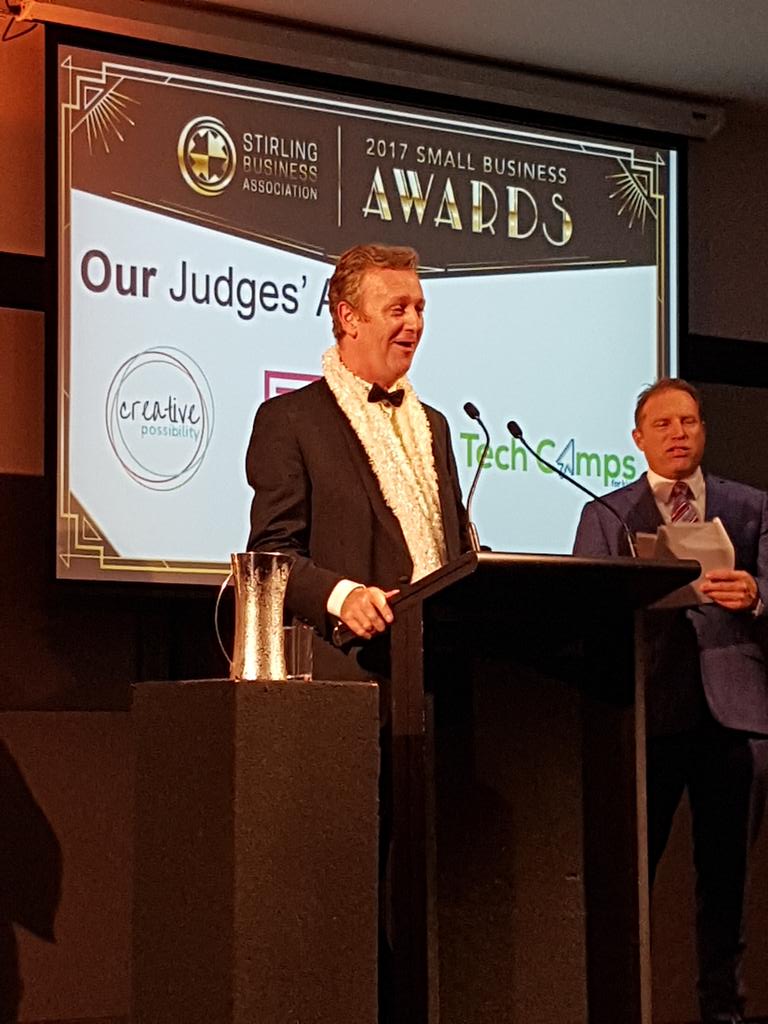 WeisersWorld's tweet photo. Charlie doing his thing at the business awards. #juststartit #businessnews https://t.co/OcIRuNkHeP