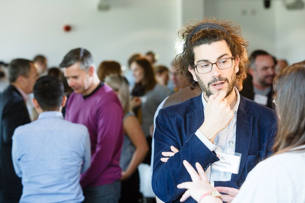 DesignMeansBiz's tweet image. Then a break for lunch courtesy of @SanguinesCater, with lots of the usual networking. Nico deep in conversation there @Megomotion