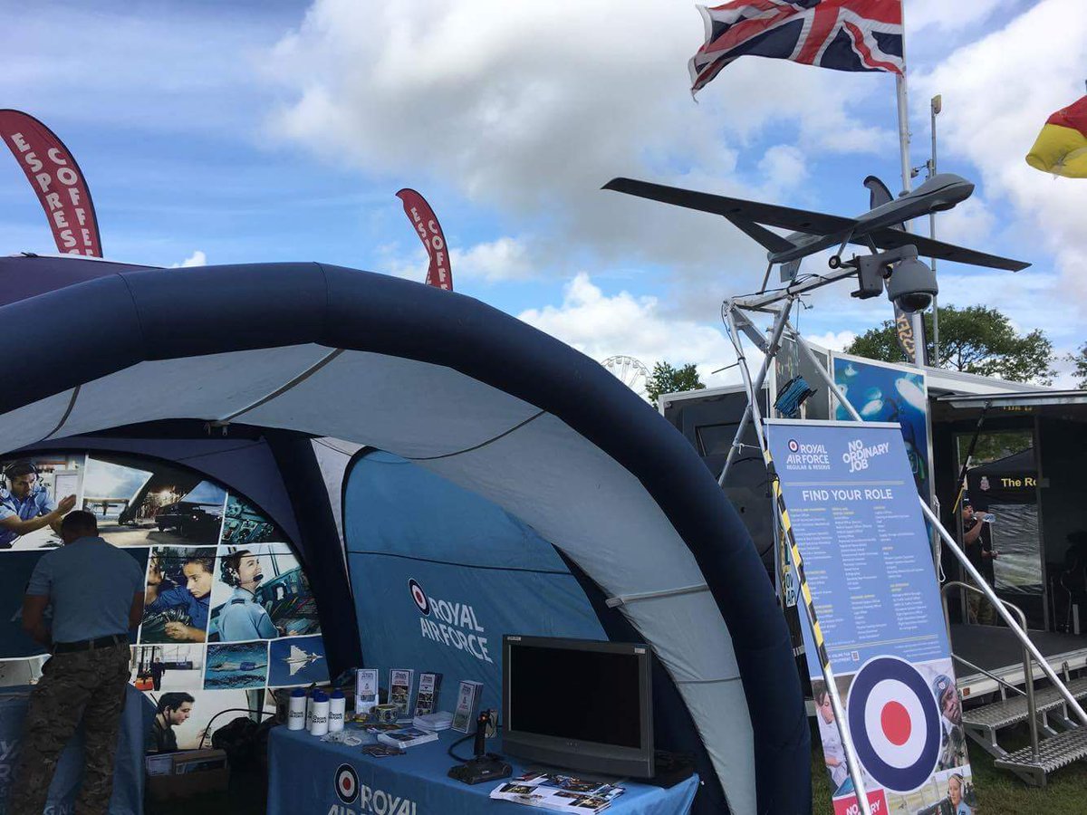 RAFCyberspace's tweet image. Cpl L is a No1 Radio School ICT Champion for the #CyberSpaceTech trade. He&apos;s helping @RAF_Recruitment this weekend at the Devon County Show