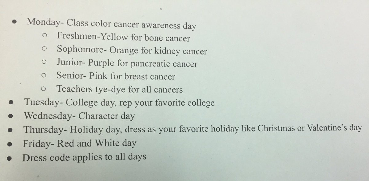 RaiderNationSHS's tweet photo. Remember next week is spirit week! @SpauldingSenate https://t.co/d7lxEliJxm