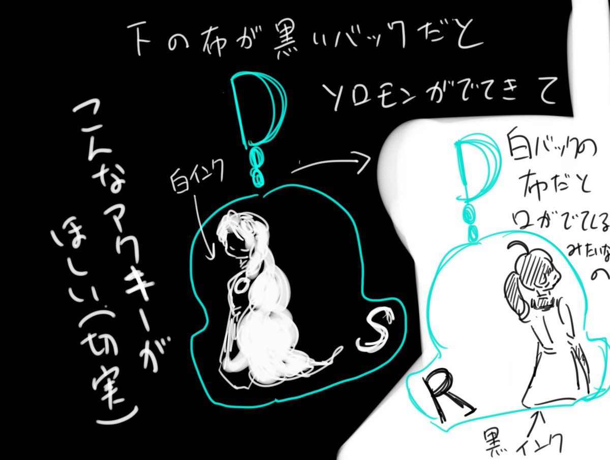 昨日のPNGやってるときにひらめいたアクキーだけどこう・・・同一人物だけど同時にはいられないみたいな・・・アクキーーを・・・作れたらなぁ・・・って・・・・説明がむずい 
